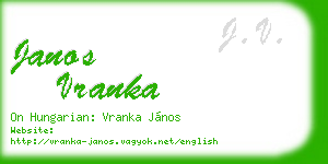 janos vranka business card